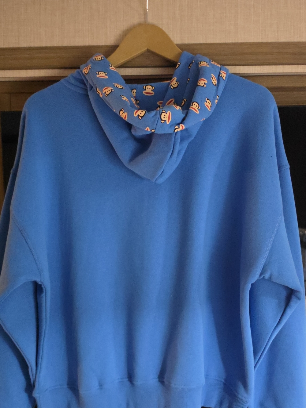 NWOT) BLUE HOODED MONKEY, GRAPHIC PULLOVER SWEATSHIRT, BY PAUL FRANK - Picture 5 of 12